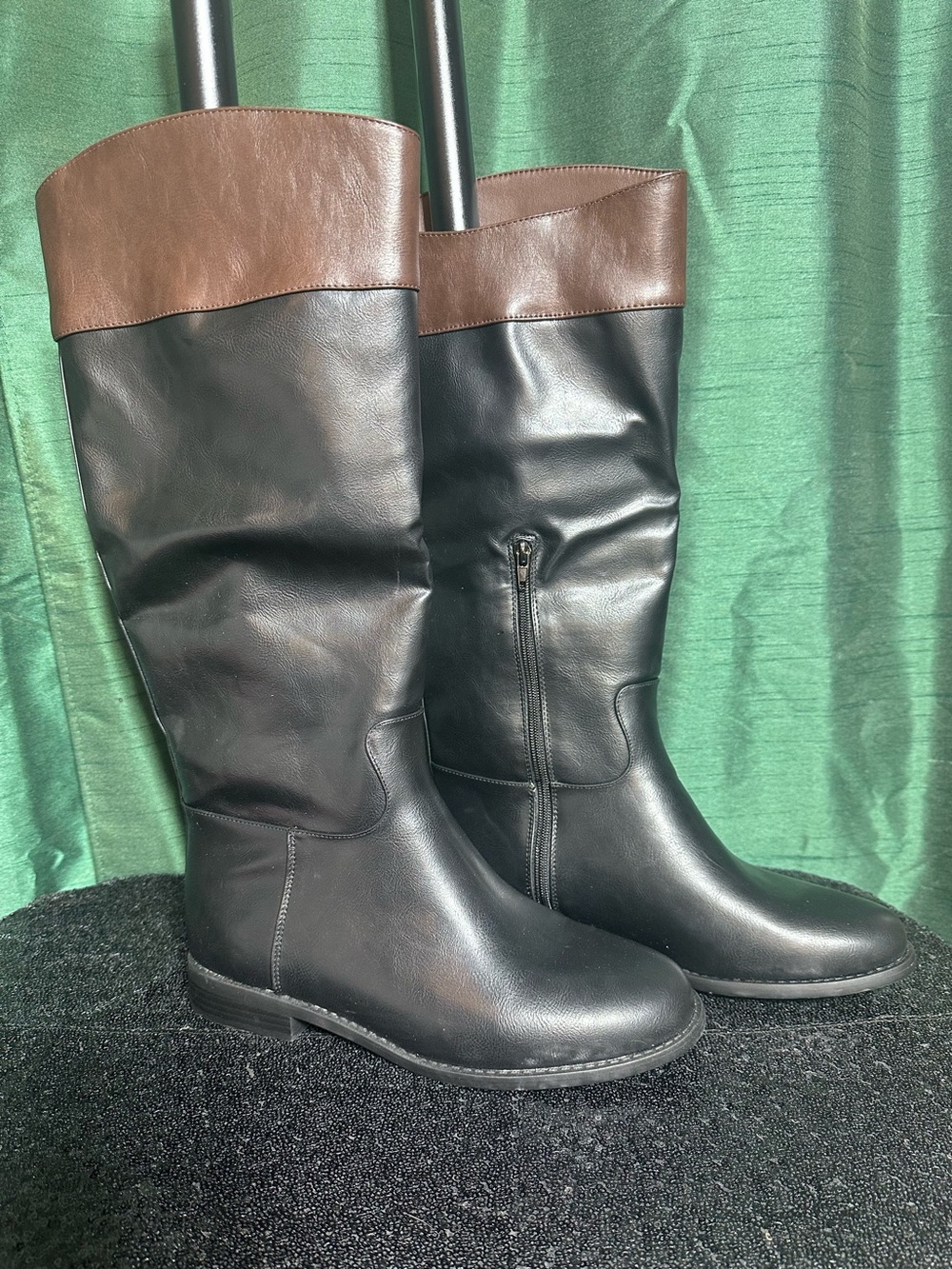 Lily Women's Black and Brown Knee-High Boots